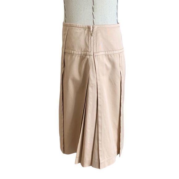 Celine Pleated Khaki Tan Cotton Blend Skirt Classic sz 36 - Picture 6 of 11
